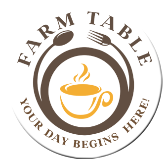 farm table logo round your day starts here